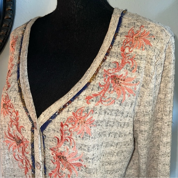 Miss Me Women’s Lace-Like Beaded Cardigan Top Sheer Paisley Insert Large NWOTs - Picture 11 of 14